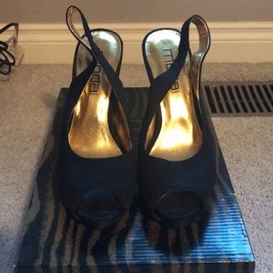 Black Sling Back Heels